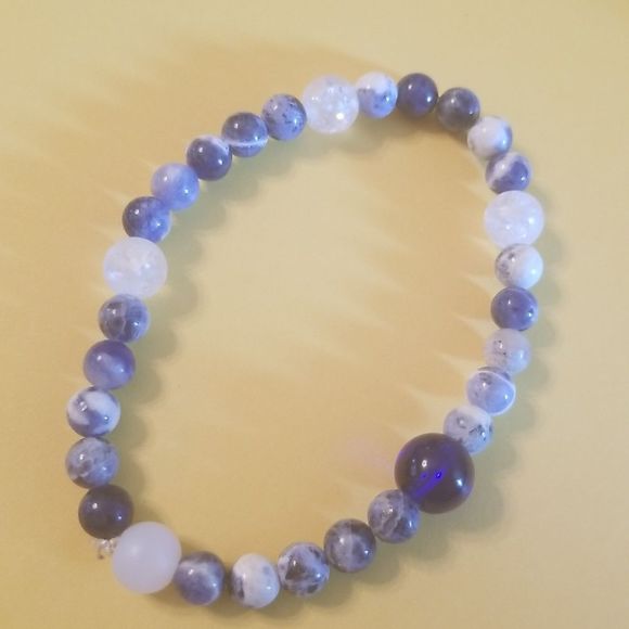 Mens Sodalite 6mm, 8" Bracelet Custom made new Mental Performance Energy Enhance - Picture 7 of 9